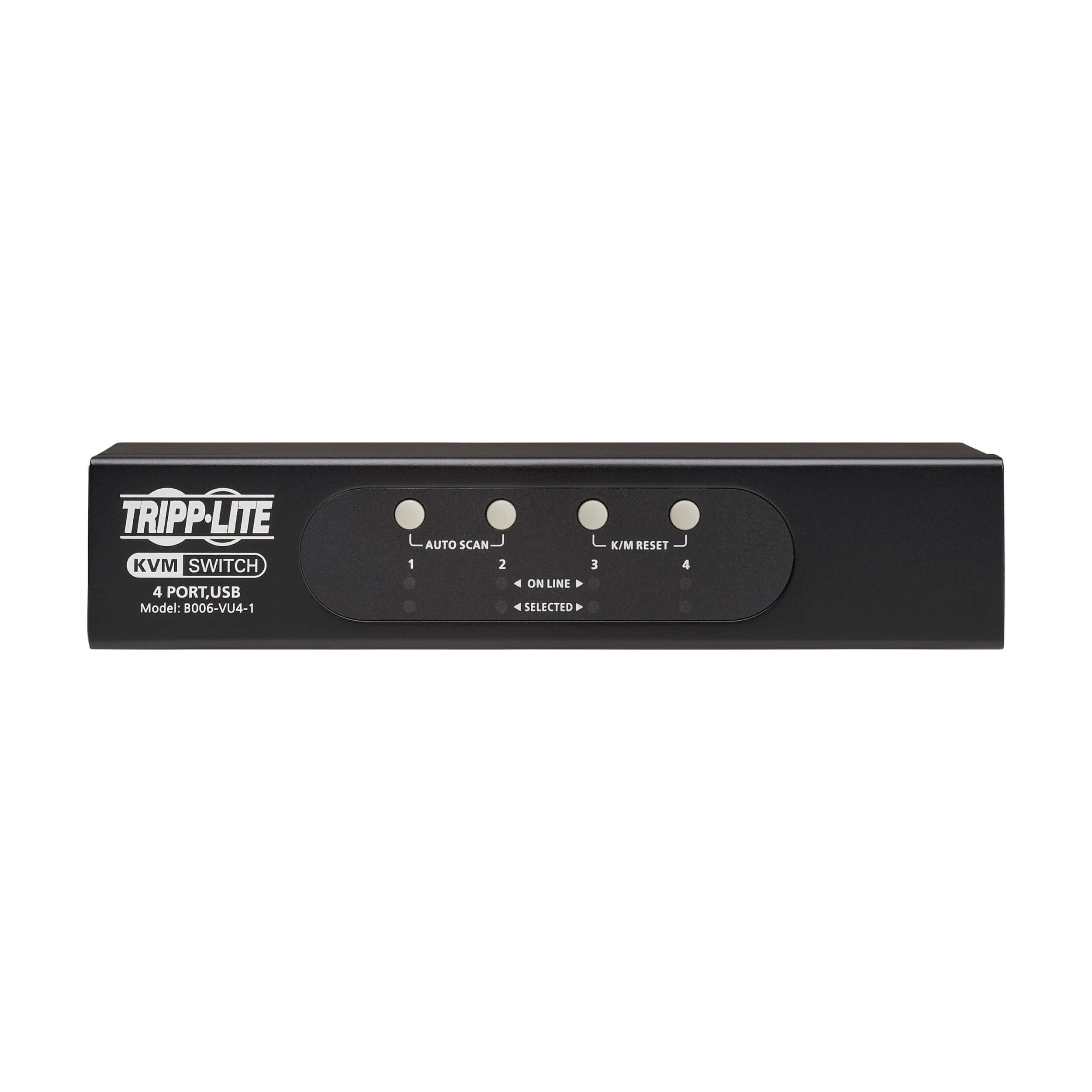 Tripp Lite 4-Port KVM Switch VGA with USB or PS/2 Port for Keyboard Mouse, Desktop PC, 4 Computers 1 Monitor, Plug and Play - Windows, macOS, Linux Compatible - 3-Year Warranty (B006-VU4-1)