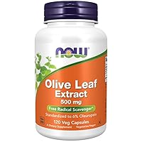 NOW Supplements, Olive Leaf Extract 500 mg, Free Radical Scavenger*, 120 Veg Capsules