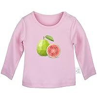 Fruit Guava Cute Novelty T Shirt, Infant Baby T-Shirts, Newborn Long Sleeves Graphic Tee Tops