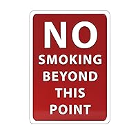 No Smoking Beyond This Point Sign - ADA Compliant Digitally Printed Text Wall Sign - Smoke-Free Area Signs for Offices, Businesses, Hotels & Restaurants - Vinyl 14” x 10”