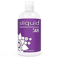 Sliquid Silk Intimate Lubricant - Silicone & Water-Based Lube Blend for Women/Men/Couples, Hypoallergenic Lube, Hybrid Silicone Lube & Water-Based Lubricant, Waterproof, Unscented, 8.5 Fl Oz