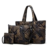 Women's Handbag, Tote Bag, Bag, 3-piece Set, Camouflage, Daily Bag, Storable, Cross-body Pouch, Space Cotton, Casual, Lightweight, Large Capacity, Stylish, Shoulder Bag, Freestanding, Adult, Fashion,