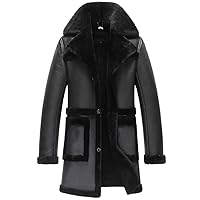 B3 Jacket Mens shearling Coat Long Style Flying Jacket Mens Fur coat
