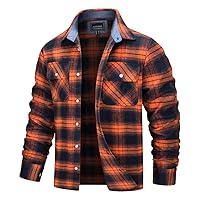 Oversize Lightweight Shirt Jacket Button Down Plaid Mens Long Sleeve Streetwear Flannel Shirts/Pockets