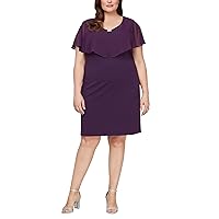 S.L. Fashions Women's Plus Size Short Sleeve Night Out Sheath Dress