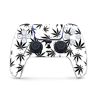 MightySkins Gaming Skin for PS5 / Playstation 5 Controller - Pot Leaves Black | Protective Viny wrap | Easy to Apply and Change Style | Made in The USA