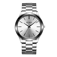 BUREI Fashion Minimalist Business Men's Wrist Watches Stainless Steel Waterproof Quartz Watch for Man