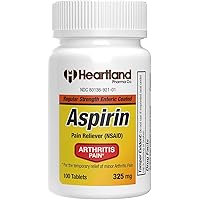 Arthritis Pain Relief - Aspirin 325mg EC - Enteric Coated - NSAID Pain Reliever - 100 Count - (Pack of 5)