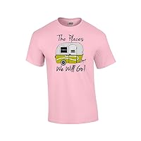 Camping The Places We Will Go! Adult Tee Shirt Lime