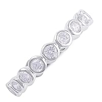 Sterling Silver Simulated Diamond Eternity Ring (Size 4-11)
