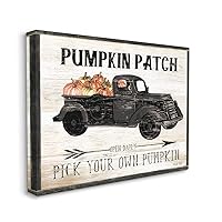 Stupell Industries Pumpkin Patch Farm Sign Fall Harvest Picking, Designed by Cindy Jacobs Wall Art, 16 x 20, Canvas