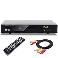DVD Player, All Region Free CD DVD Disc Players, with NTSC/PAL System, AV/Coaxial Outputs, Compact Design, with RCA Cables & Remote Control Apply for Home TV, Black