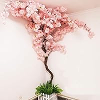 Big Artificial Flowers Cherry Blossom Trees Wedding Silk Flowers Fake Branches Store Gardens Large Background Walls Floor-to-Ceiling Flowers Decoration Fake Green Plants (Pink Cherry Tree)