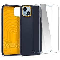 Caseology Nano Pop 360 Case with Screen Protector 2 Pack Compatible with iPhone 14 Case 5G (2022) with iPhone 13 (2021) - Blueberry Navy