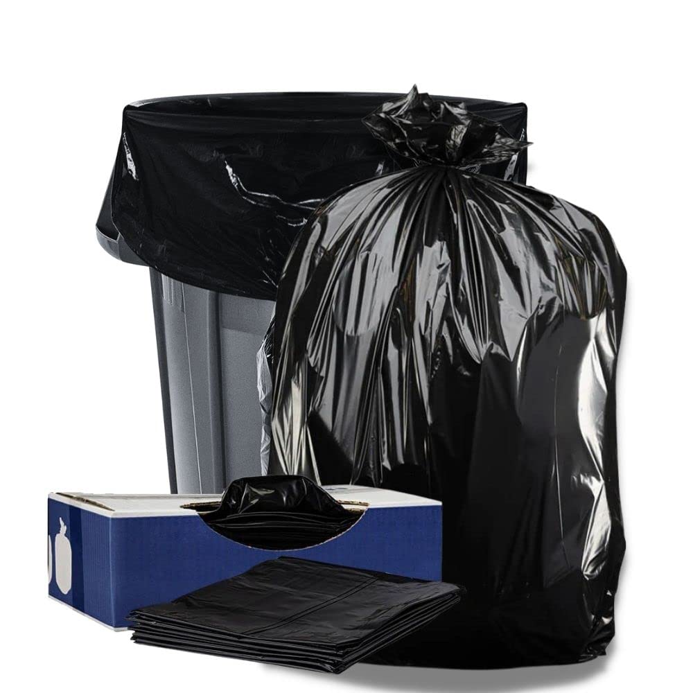 Plasticplace CON51 Contractor Trash Bags 42 Gallon │ 4.0 Mil │ Black Heavy Duty Garbage Bag │ 33” x 48” (50 Count)