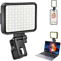 Selfie Light, Phone Light with Front & Back Clip, 84 LED Portable Ring Light with 3 Light Modes, Rechargeable Video Light for Phone, iPhone, iPad, Camera, Laptop, Selfie, Tiktok, Live Stream, Makeup
