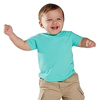Rabbit Skins Infant Fine Topstitch Ribbed Collar T-Shirt, Chill, 24 Months