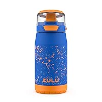 Kids Flex Water Bottle with Silicone Spout, Leak-Proof Locking Flip Lid and Soft Touch Carry Loop for School Backpack, Lunchbox, and Outdoor Sports