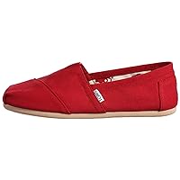 TOMS Women's Classic Heritage Canvas Slip-on Shoes (Red Canvas, Numeric_8_Point_5)
