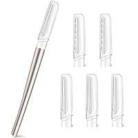 Dermaplaning Tool for Face Exfoliation, Dermaplane Razor with 6 Replaceable Blades, Eyebrow Razor Face Razor for Women, Eyebrow Shaper Facial Shaver Peach Fuzz Removal