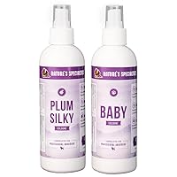Nature's Specialties Dog Cologone 8 oz. Bundle - Plum Silky Cologne, Sweet Plum Scent, Ready to Use, Finishing Spray + Baby Cologne, Baby Powder Scent, Ready to Use, Finishing Spray