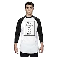 Awkward Styles Personalized Shirt for Men Raglan Long Sleeve Baseball Your Own Image Text Front/Back Print