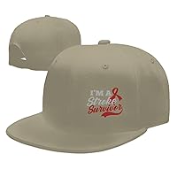 I'm-A-Stroke-Survivor Hats for Men Black Hat Flat Bill Mens Sun Hats Fashion Baseball Cap