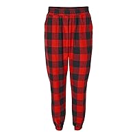 Burnside Youth Flannel Joggers, M, Red-Black