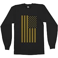 Threadrock Men's Gold American Flag Long Sleeve T-Shirt