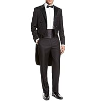 UMISS Men's Swallow-Tailed Suit 2 Piece Peak Lapel Double Breasted Dinner Tuxedo