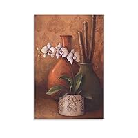 Posters Kitchen Poster Bathroom Wall Art Pottery And Flowers Kitchen Dining Room Bathroom Decor for Living Room Bedroom Aesthetic Wall Decor Canvas Wall Art Gift 24x36inch(60x90cm)