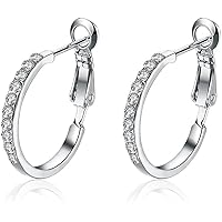 18K Gold Plated Hoop Earrings Covered with Jewels Made with Austrian CZ Stone