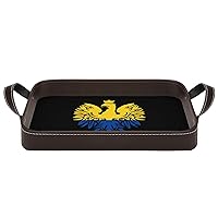 Colombia Flag with Polish Eagle Convenient Tray Serving Trays with Handle 13.5