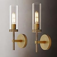 Knurled Wall Sconces Set of Two, Brass Wall Sconce Lights, 14