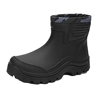 Enelauge Men's Waterproof Rain Short Boots Shoes Nonslip Rubber Rain Footwear