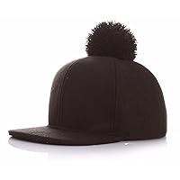 Toddler Kid's Wool Pom Adjustable Baseball Hat Cap
