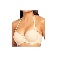 Women's Molded Strapless Convertible Bra with Underwire Cups