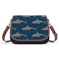 Cartoon Sharks Messenger Bag Crossbody Shoulder Bag for Women Classical Fashion Bags