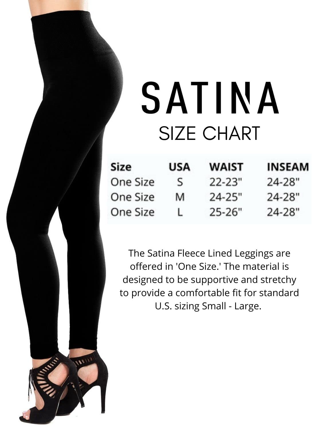 SATINA Leggings High Waist Compression Slimming Warm Opaque Tights