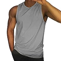 Tank Tops Men Summer Beach Solid Muscle Slim Fit Gym Sleeveless Shirt Casual Athletic Moisture Wicking Tops