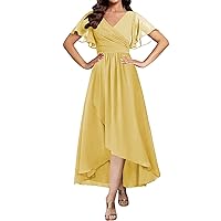 Chiffon Mother Dresses with Pockets - Tea Length Mother of The Bride/Groom Dresses