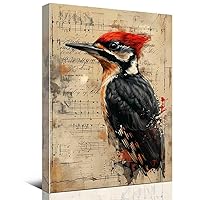 QULEPU Boho Woodpeckerss Printable,Portrait Woodpeckerss Wall Print,Vintage Poster,art stretched canvas,8