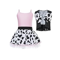 Western Cowgirl Costume Dress for Girls Halloween Western Rodeo Dress Up Outfit for Holiday Party Princess Cosplay