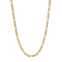 U7 Figaro Chain, Twisted Rope Chain, Men Stainless Steel Necklace,3mm,5mm,6mm,9mm 18K Gold Plated Chains Necklaces for Boys & Women 16