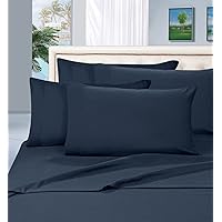 Wrinkle and Fade Resistant 1800 Premier Luxurious 4-Piece Bed Sheet Set, Deep Pocket up to 16 inch, Queen Navy Blue