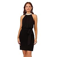 Adrianna Papell Women's Pearl Mock Neck Jersey Dress