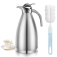 68oz Thermal Coffee Carafe Insulated Coffee Thermos Urn, Stainless Steel Coffee Carafes For Keeping Hot, Double Walled Insulated Vacuum Flask Pot, Tea Water Coffee Hot Beverage Airpot Dispenser