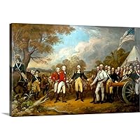 CANVAS ON DEMAND Revolutionary War Painting Showing the Surrender of British General John Burgoyne, American Independence History Artwork, 24