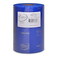 Expo International Decorative Matte Tulle, Roll/Spool of 6 Inches X 100 Yards, Polyester-Made Tulle Fabric, Matte Finish, Lightweight, Versatile, Washable, Easy-to-Use ; Royal Blue