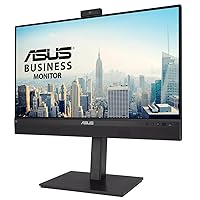 ASUS 23.8” 1080P Video Conferencing Monitor (BE24ECSNK) - Full HD, IPS, Built-in Adjustable 2MP Webcam, AI Noise-canceling Mic, Eye Care, USB-C Docking, RJ45, Height Adjustable, HDMI, Zoom Certified